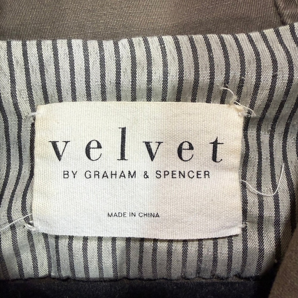 Velvet Graham Spencer M Olive Green Utility Anorak Jacket Hooded Drawstring Fall - Picture 5 of 10
